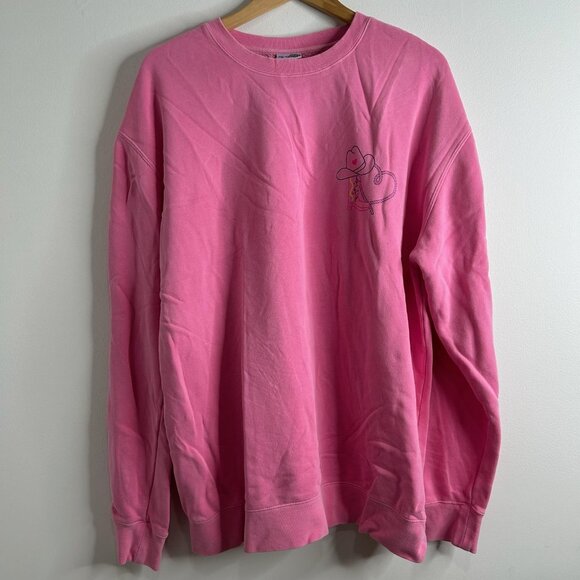 Living Fully Co by Mallory Ervin Howdy Lover Sweatshirt Womens XL Pink Crewneck - Picture 2 of 9